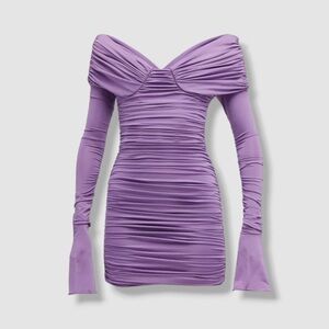 NWT Giuseppe di Morabito ruched off-shoulder bell sleeve mini dress Size 38 XS